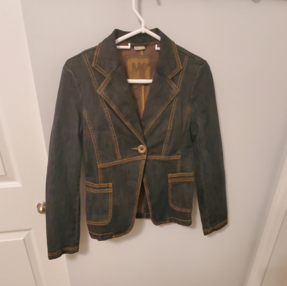 Size 6 Michael Kors dark denim blazer *EUC* RARE